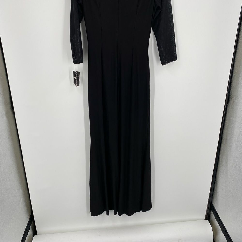 Jessica Howard Women’s High Neck Beaded Black Maxi Gown Size 8 - Picture 6 of 6